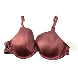 Auden Women's Size 38C Nursing Bra T-Shirt Full Coverage Burgundy Mist New
